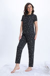 Zivame Knit Cotton Pyjama Set - Jet Black1 — thumbnail 3