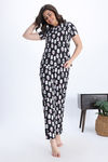 Zivame Farm Lore Knit Cotton Pyjama Set - Jetblack — thumbnail 2