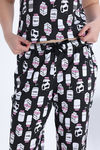 Zivame Farm Lore Knit Cotton Pyjama Set - Jetblack — thumbnail 7