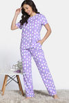 Zivame Farm Lore Knit Cotton Pyajama Sets - Lavender — thumbnail 2