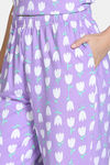 Zivame Farm Lore Knit Cotton Pyajama Sets - Lavender — thumbnail 6