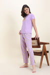 Zivame Farm Lore Knit Cotton Pyjama Set - Lavendula — thumbnail 3