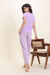 Zivame Farm Lore Knit Cotton Pyjama Set - Lavendula — thumbnail 4