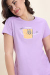 Zivame Farm Lore Knit Cotton Pyjama Set - Lavendula — thumbnail 5