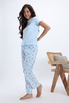 Zivame Farm Lore Knit Cotton Pyjama Set - Nantucket Breeze — thumbnail 2