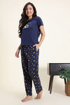 Zivame Farm Lore Knit Cotton Pyjama Set - Naval Academy — thumbnail 2