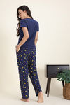 Zivame Farm Lore Knit Cotton Pyjama Set - Naval Academy — thumbnail 3