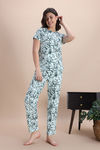 Zivame Knit Cotton Pyjama Set - Opal Blue1 — thumbnail 2