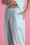 Zivame Farm Lore Knit Cotton Pyjama Set - Opal Blue — thumbnail 6