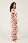 Zivame Farm Lore Knit Cotton Pyjama Set - Peach Skin — thumbnail 2