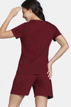 Zivame Knit Cotton Short Set - Pomegranate — thumbnail 4