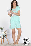 Zivame Knit Cotton Short Set - Yucca — thumbnail 1