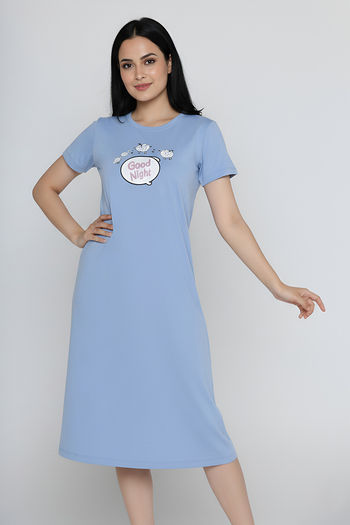 knee length cotton night dress Buy Zivame Farm Lore Knit - Chambray Blue at Rs.324 online 3Layer Birthday Cake Mascot black lace gown with slit A relaxed dress with Size:10.5 US