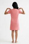 Zivame Farm Lore Knit Cotton Knee Length Nightdress - Peaches — thumbnail 3