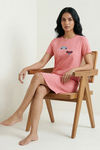 Zivame Farm Lore Knit Cotton Knee Length Nightdress - Peaches — thumbnail 5