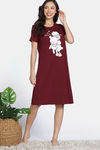 Zivame Farm Lore Knit Cotton Night Dress - Pomegranate — thumbnail 2