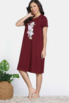 Zivame Farm Lore Knit Cotton Night Dress - Pomegranate — thumbnail 3