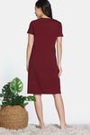Zivame Farm Lore Knit Cotton Night Dress - Pomegranate — thumbnail 4