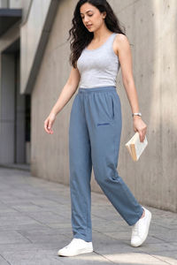 Zivame Knit Cotton Loungewear Bottom - Bluefin — thumbnail 1