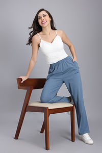 Zivame Knit Cotton Loungewear Bottom - Bluefin — thumbnail 5