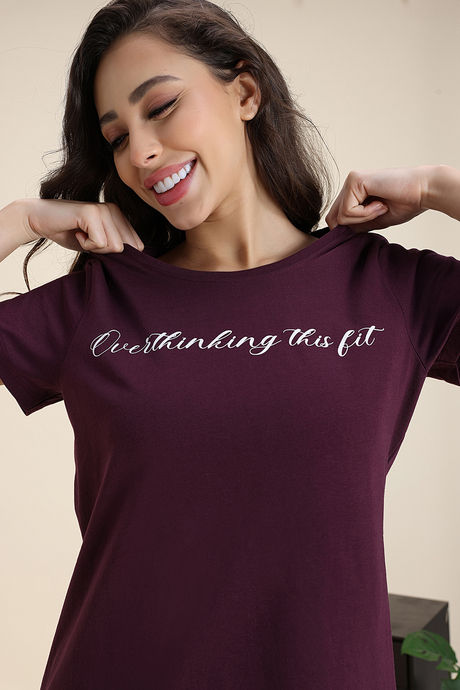 Zivame Knit Cotton Loungewear Top - Fig — image 6