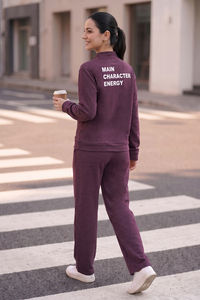Zivame 2 Mile Fashion Knit Cotton Loungewear Set - Fig — thumbnail 1