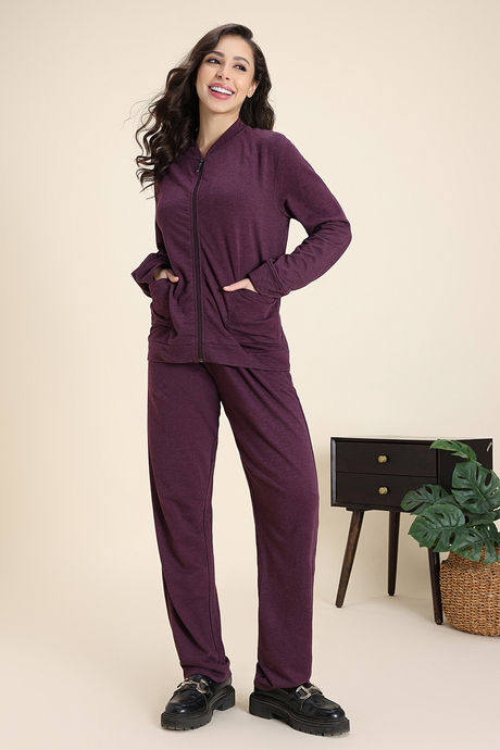 Zivame 2 Mile Fashion Knit Cotton Loungewear Set - Fig — image 4