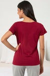 Zivame Lazy Days Knit Cotton Top - Maroon — thumbnail 3