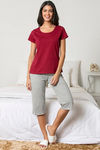 Zivame Lazy Days Knit Cotton Top - Maroon — thumbnail 4