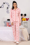 Zivame X Disney Mickey Mouse Knit Cotton Pyjama Set - Pink N Print — thumbnail 6