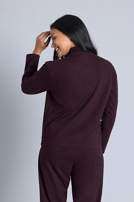 Zivame 2 Mile Fashion Knit Cotton Lifewear Jacket - Fig — image 3