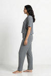Zivame Knit Cotton Loungewear Set - Monument — thumbnail 3