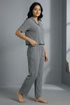 Zivame Knit Cotton Loungewear Set - Monument — thumbnail 4