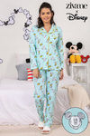 Zivame X Disney Mickey Mouse Knit Cotton Pyjama Set - Blue N Print — thumbnail 1