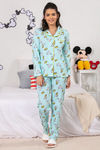 Zivame X Disney Mickey Mouse Knit Cotton Pyjama Set - Blue N Print — thumbnail 6