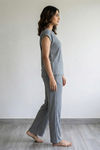 Zivame Knit Cotton Loungewear Set - Monument — thumbnail 2