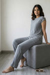 Zivame Knit Cotton Loungewear Set - Monument — thumbnail 4
