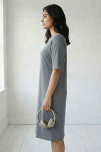Zivame Knit Cotton Loungewear Dress - Monument — thumbnail 5