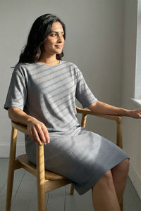 Zivame Knit Cotton Loungewear Dress - Monument — thumbnail 6