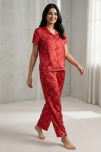 Zivame Satin Pyjama Set - Samba — thumbnail 3