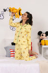 Zivame X Disney Pluto Knit Cotton Pyjama Set - Yellow N Print — thumbnail 4