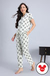 Zivame Mickey and Friends Knit Cotton Pyjama Set - Almost Aqua — thumbnail 1