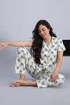 Zivame Mickey and Friends Knit Cotton Pyjama Set - Almost Aqua — thumbnail 4