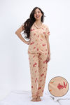 Zivame Knit Cotton Pyjama Set - Apple Blossom — thumbnail 1