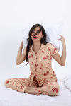 Zivame Knit Cotton Pyjama Set - Apple Blossom — thumbnail 4