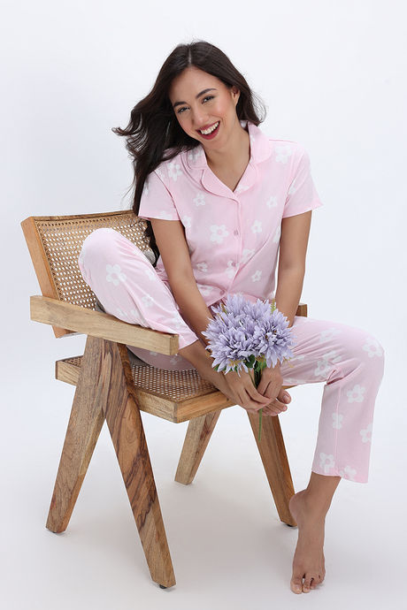Zivame Knit Cotton Pyjama Set - Blushing Bride — image 4