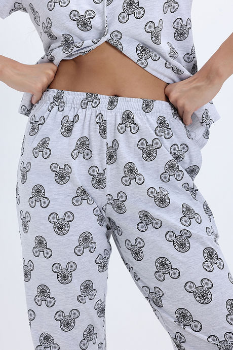 Zivame Mickey and Friends Knit Cotton Pyjama Set - BrightWhite — image 7