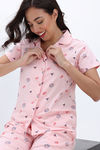 Zivame Knit Cotton Pyjama Set - Crystal Rose — thumbnail 5