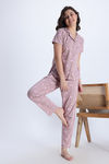 Zivame Knit Cotton Pyjama Set - Deauville Mauve — thumbnail 2