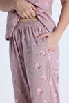 Zivame Knit Cotton Pyjama Set - Deauville Mauve — thumbnail 6